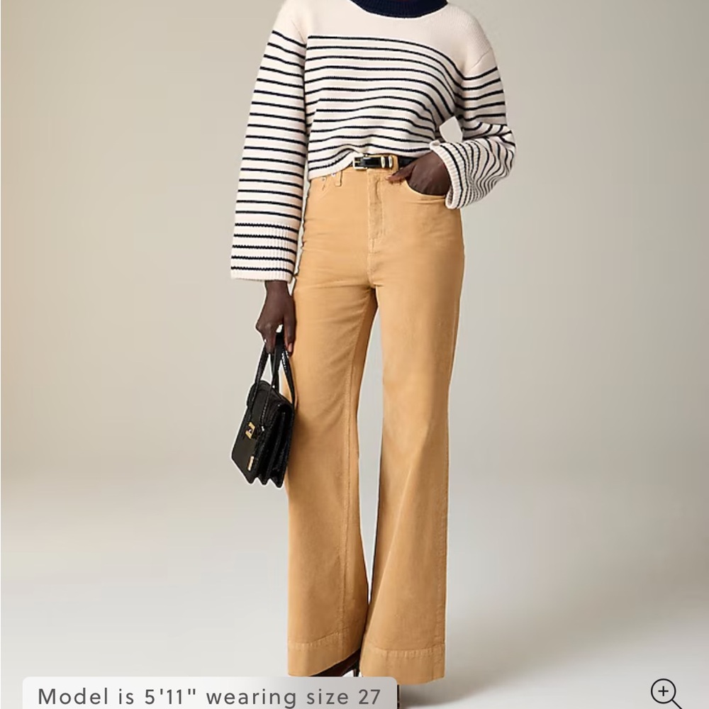 J. Crew High-Rise Wide-Leg Corduroy Trouser Pants